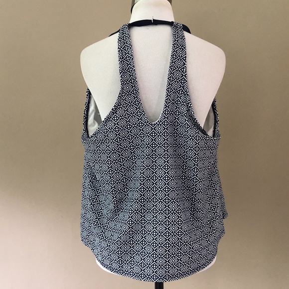 Bathing Suit Top Blue White XL - Picture 2 of 6